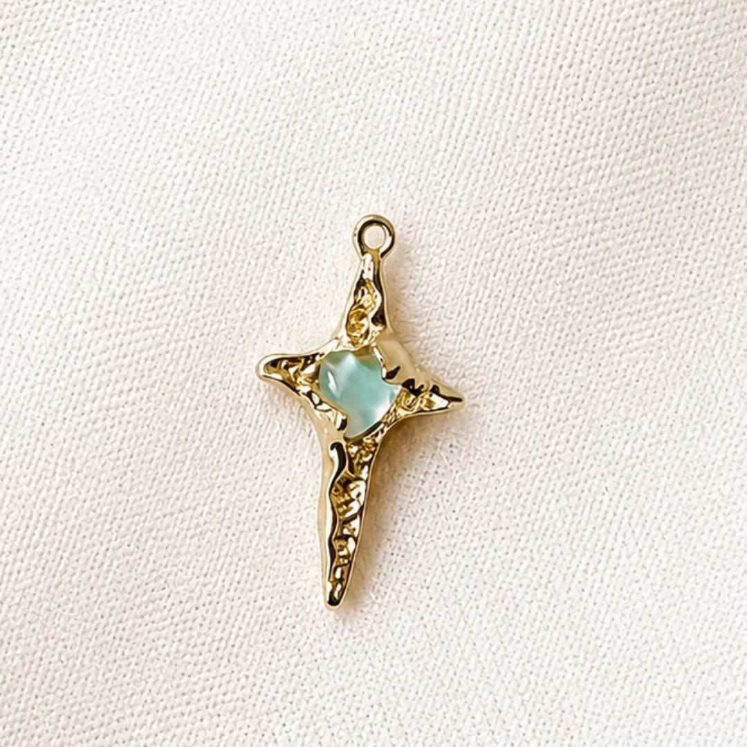 Anti Tarnish | Luxury Star Charm with Crystal Stone | 3.5x2 cm