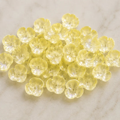 Gradient Three Petal Cherry Blossom Glass Beads