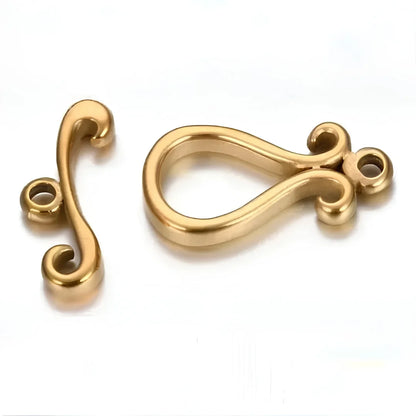 Stainless Steel | Gold Plated Teardrop Toggle Connector Clasp | 19mm (H) x 10mm(W)