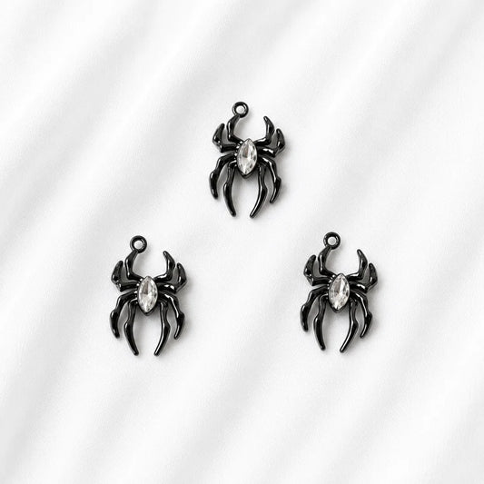 Stainless Steel Antique Silver Toned Alloy Spider Charm