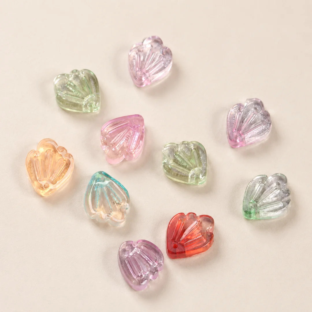 Iridescent Glass Petal Beads | 1.4x1.6 cm