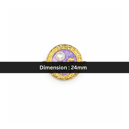 Stainless Steel | 24 mm | Moonlit Bloom Round Connector Charm