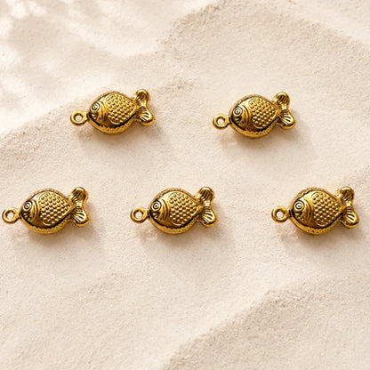 18K PVD Plated Stainless Steel | Shiny Fish Charm