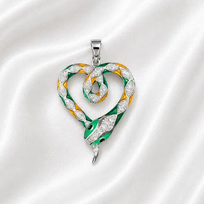 Stainless Steel | 33x22 mm | Zircon Crystal Snake Pendant