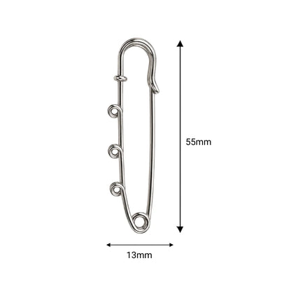 Stainless Steel | Gold Plated Multi Loop Safety Pin Brooch