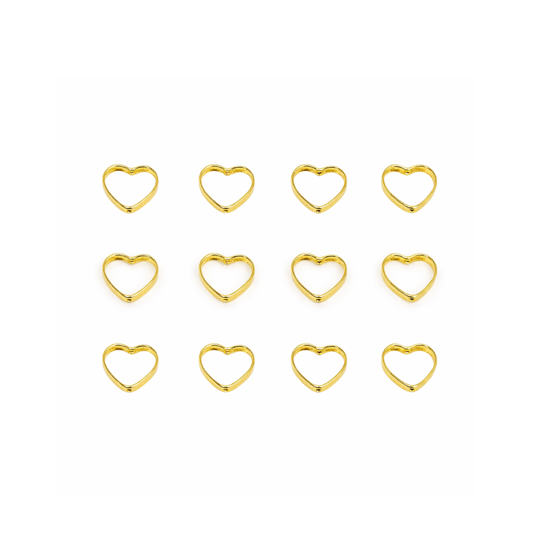 Stainless Steel | 10x10 mm | Golden Hollow Heart Spacers