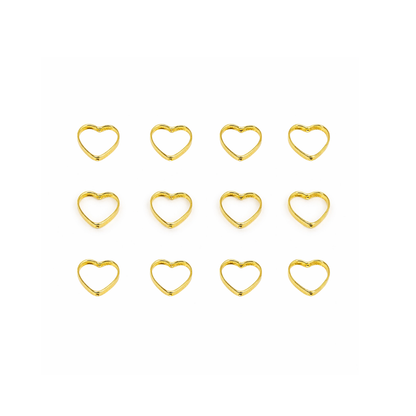 Stainless Steel | 10x10 mm | Golden Hollow Heart Spacers