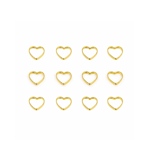 Stainless Steel | 10x10 mm | Golden Hollow Heart Spacers