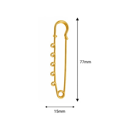 Stainless Steel | Gold Plated Multi Loop Safety Pin Brooch