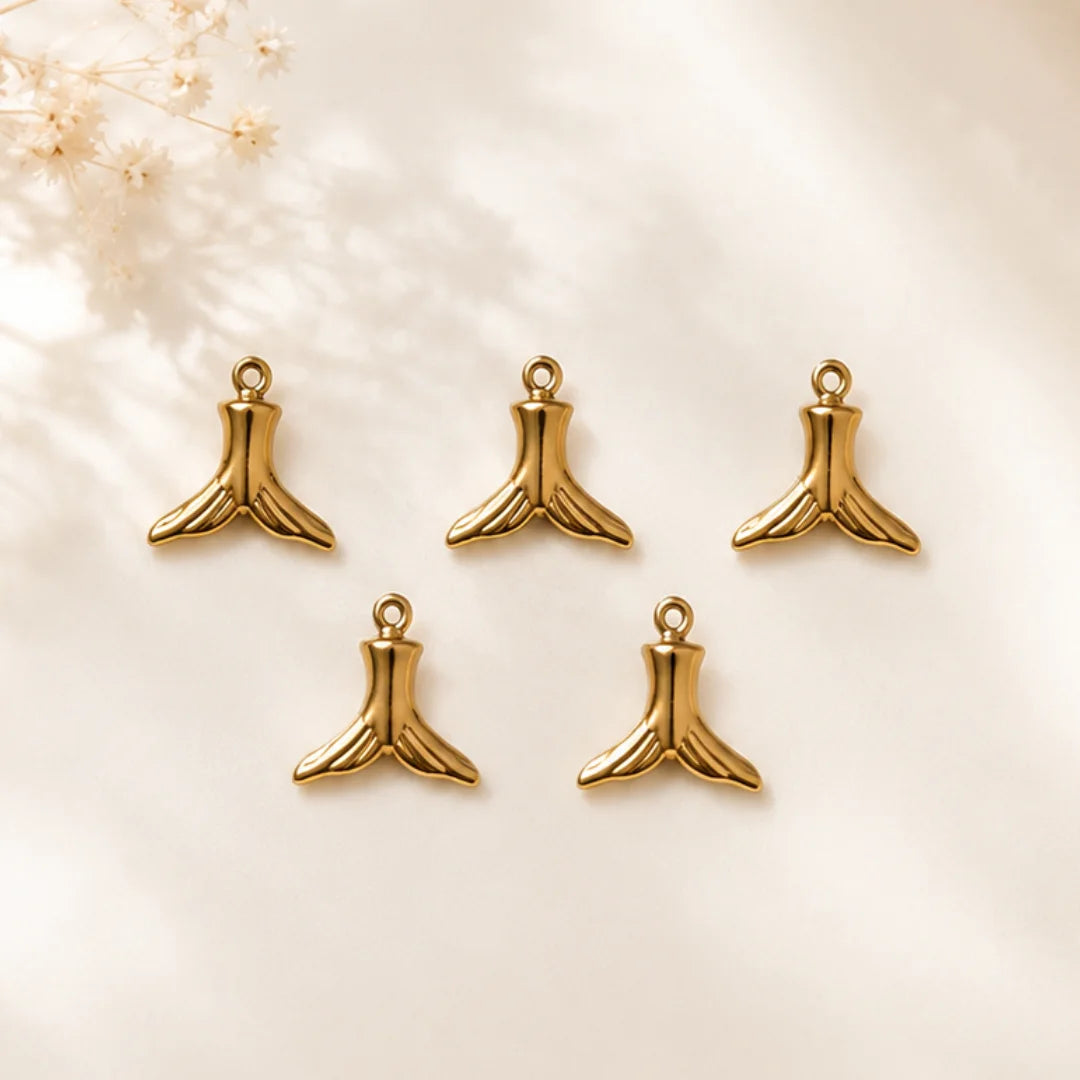 18K PVD Plated Stainless Steel Mermaid Tail Charm