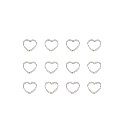 Stainless Steel | 10x10 mm | Silver Hollow Heart Spacers