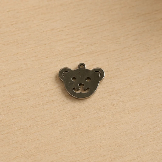 Stainless Steel Silver | Bear Head Charm