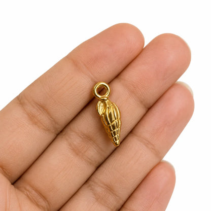 18K PVD Plated Stainless Steel | Sea Shell Charm | 2x 0.6 cm