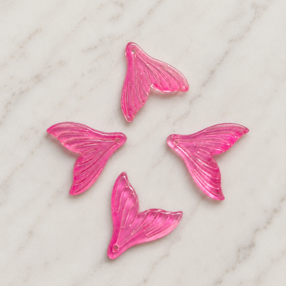 Fuchsia Mermaid Tail Glass Beads