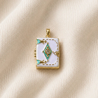 Stainless Steel | Enamel Gold Plated Book Openable Lockets