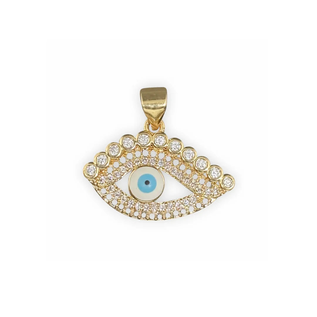 Stainless Steel | 20x23 mm | Zircon Crystal Evil Eye Pendant