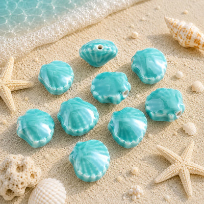 Multicolor Ceramic Shell Beads