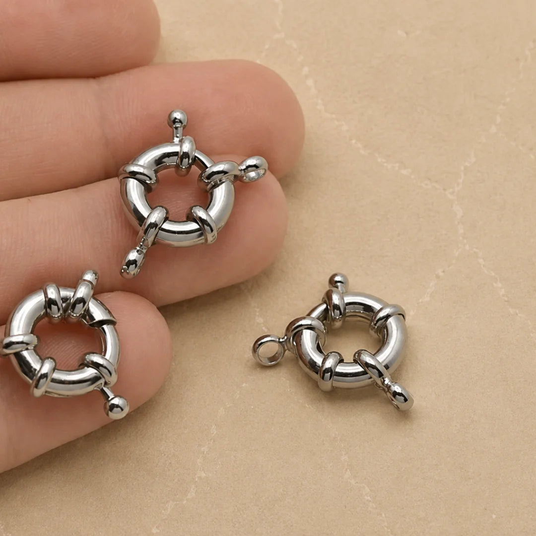 Stainless Steel | Silver Spring Clasps | 17 mm