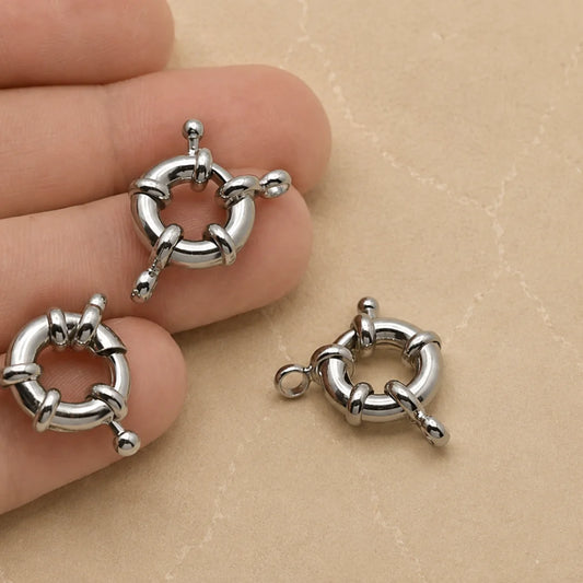 Stainless Steel | Silver Spring Clasps | 17 mm