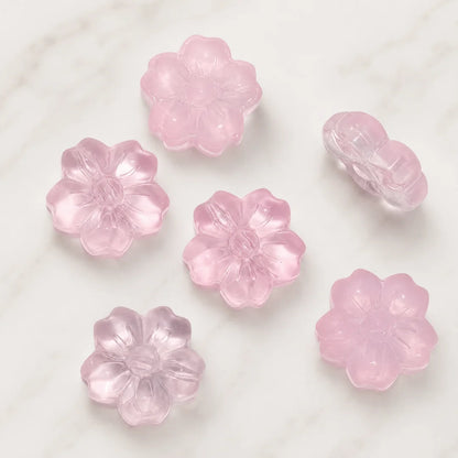 Five Petal Glass Flower Beads
