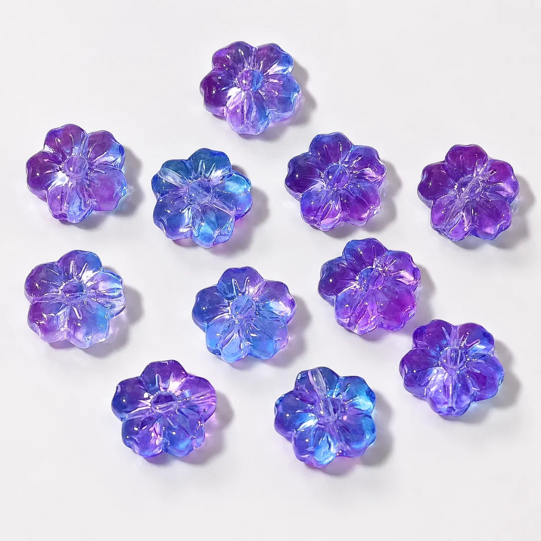 Five Petal Glass Flower Beads