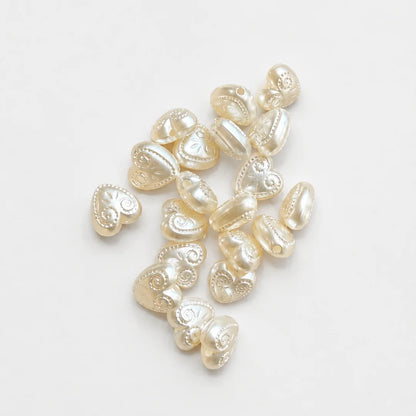 White Heart Shape Beads