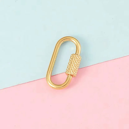Stainless Steel | Oval Screw Locking Carabiner Clasps | 21 x 10 mm
