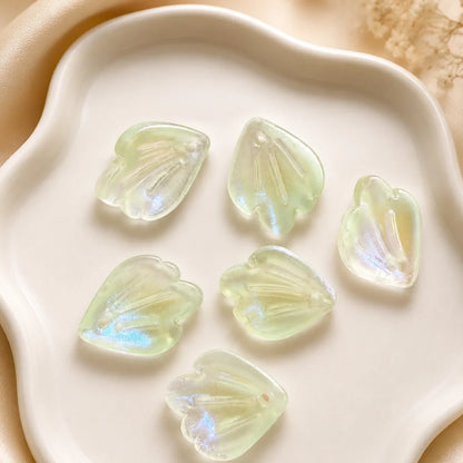 Iridescent Glass Petal Beads | 1.4x1.6 cm