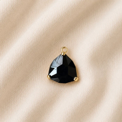 Onyx Faceted Triangular Cut Pendants | 2x1.9 cm