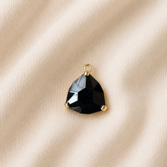 Onyx Faceted Triangular Cut Pendants | 2x1.9 cm