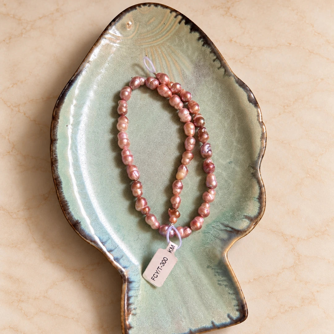 Fresh Water Beige Color Baroque Shape AA Lustre Pearl | 10 to 12mm