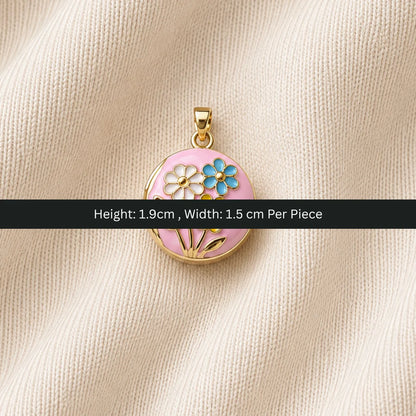 Stainless Steel | Enamel Gold Plated Floral Keepsake Openable Lockets