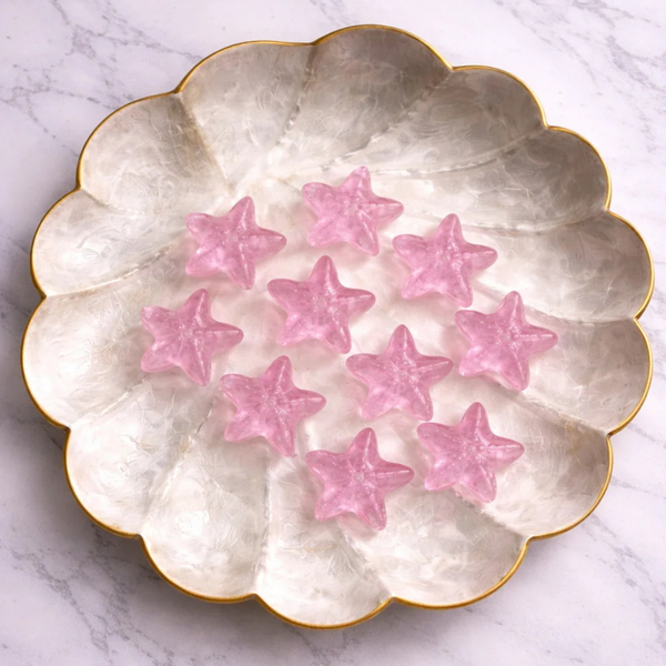 Star Fish Glass Beads - Pink