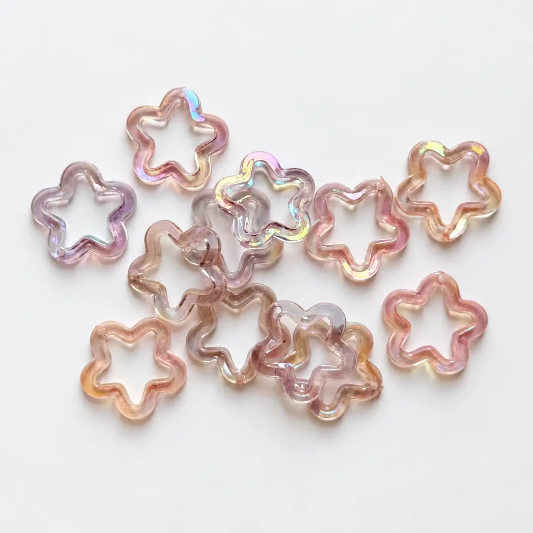 Acrylic | Hollow Star-Shaped Beads | 50 grams