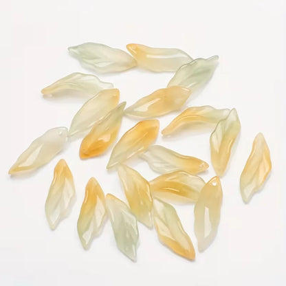Sea Grass Leaf Double Color Gradient Glass Beads