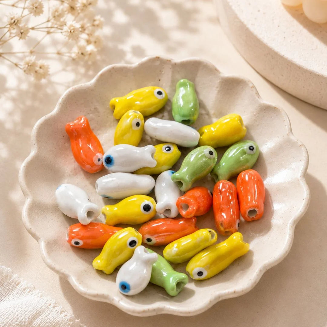Glazed Ceramic Fish Beads