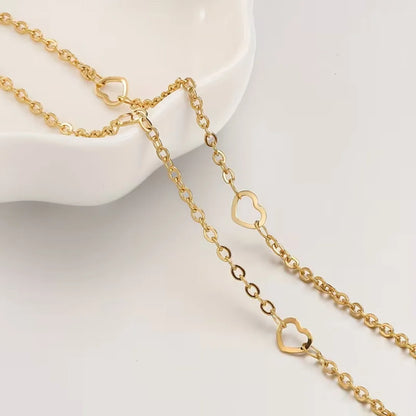 Stainless Steel | 2 mm |  Hollow Love Heart Circle Cross Chain | 1 Ft Length