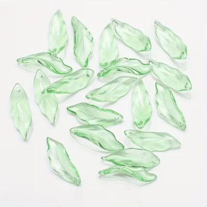 Sea Grass Leaf Double Color Gradient Glass Beads