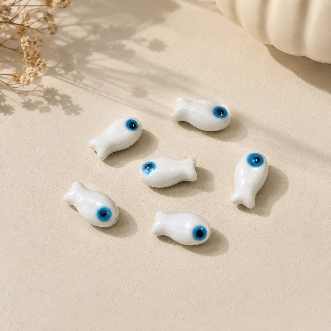Glazed Ceramic Fish Beads