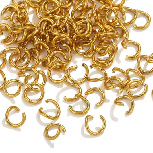 Stainless Steel | 5mm | Golden Plated Round Jump Rings