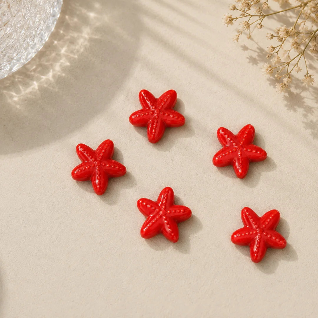 Glazed Ceramic Starfish Beads