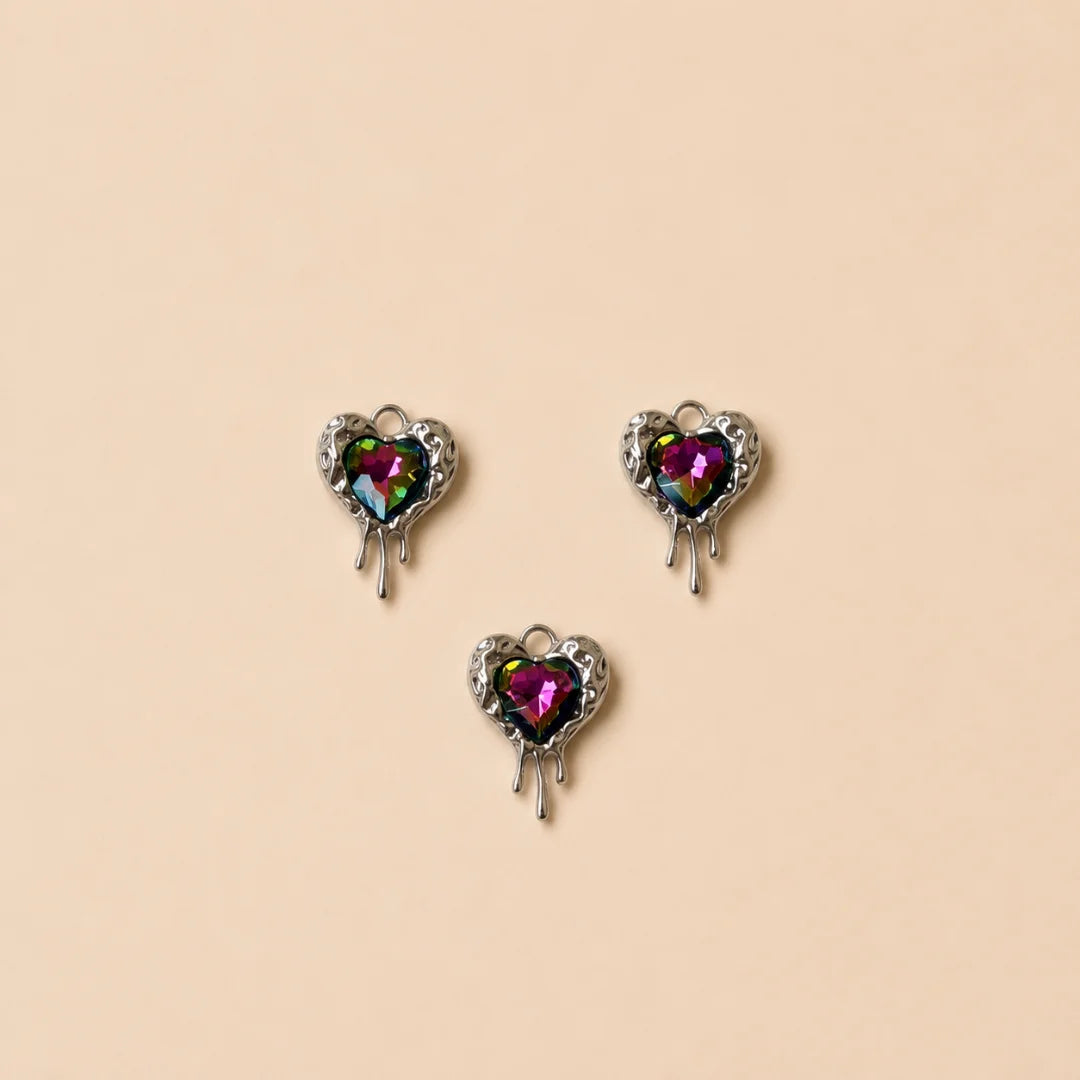 Anti Tranish | Melting Heart with Dichroic Stone Charm