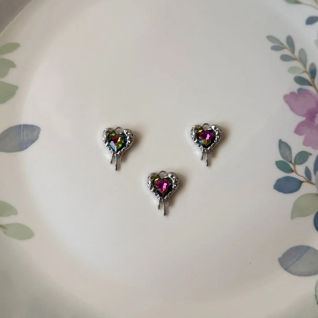 Anti Tranish | Melting Heart with Dichroic Stone Charm