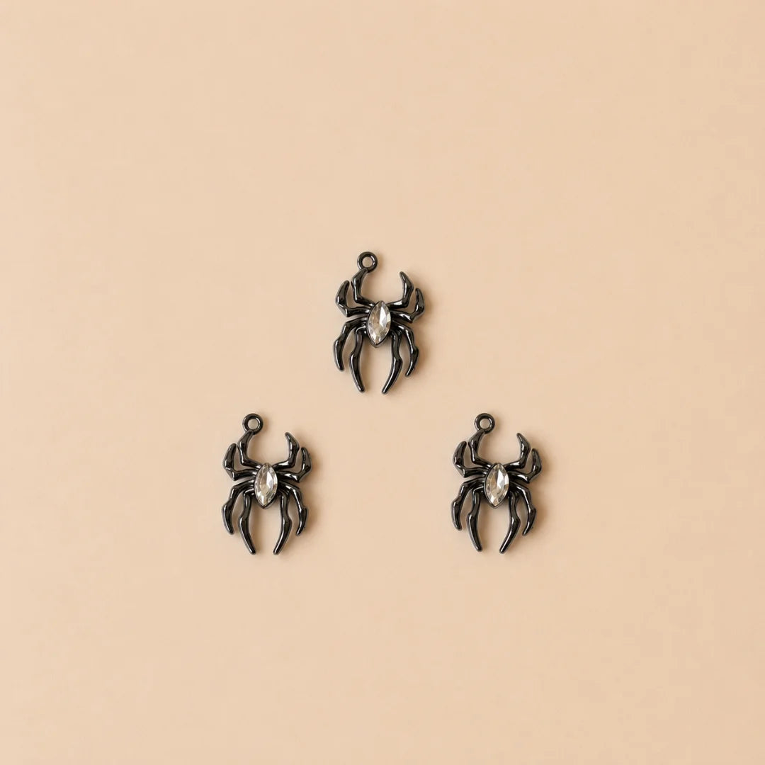 Stainless Steel Antique Silver Toned Alloy Spider Charm