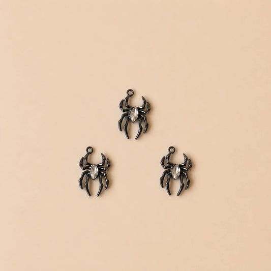 Stainless Steel Antique Silver Toned Alloy Spider Charm