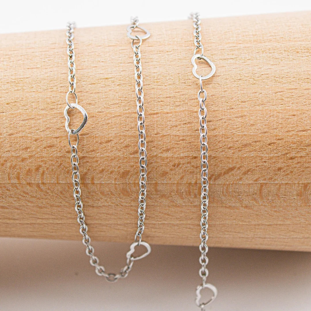 Stainless Steel | Silver Heart Link Chain