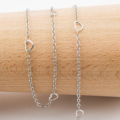 Stainless Steel | Silver Heart Link Chain