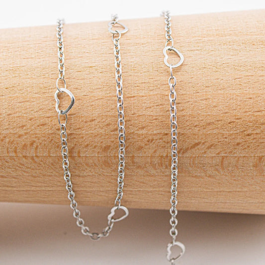 Stainless Steel | Silver Heart Link Chain