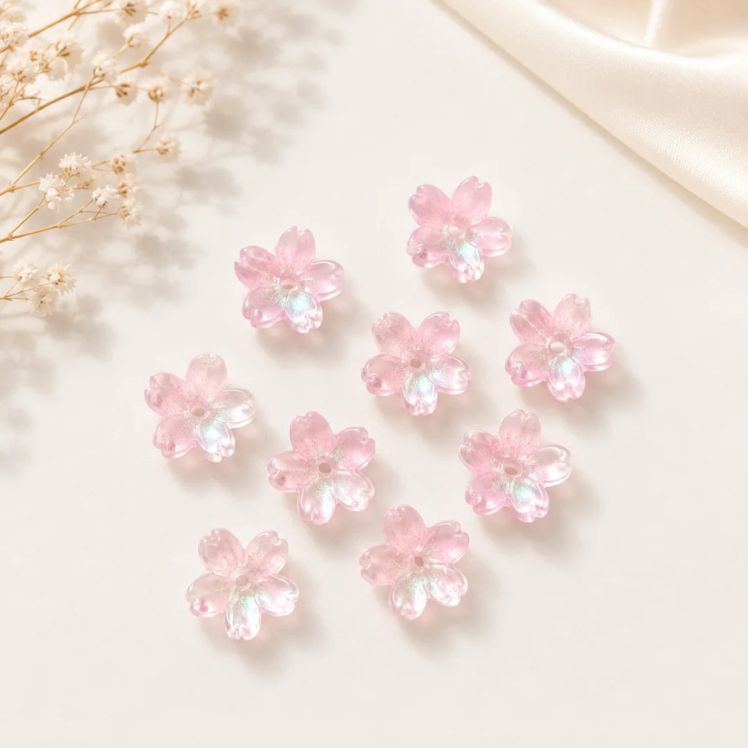 Sakura Shaped Glass Beads