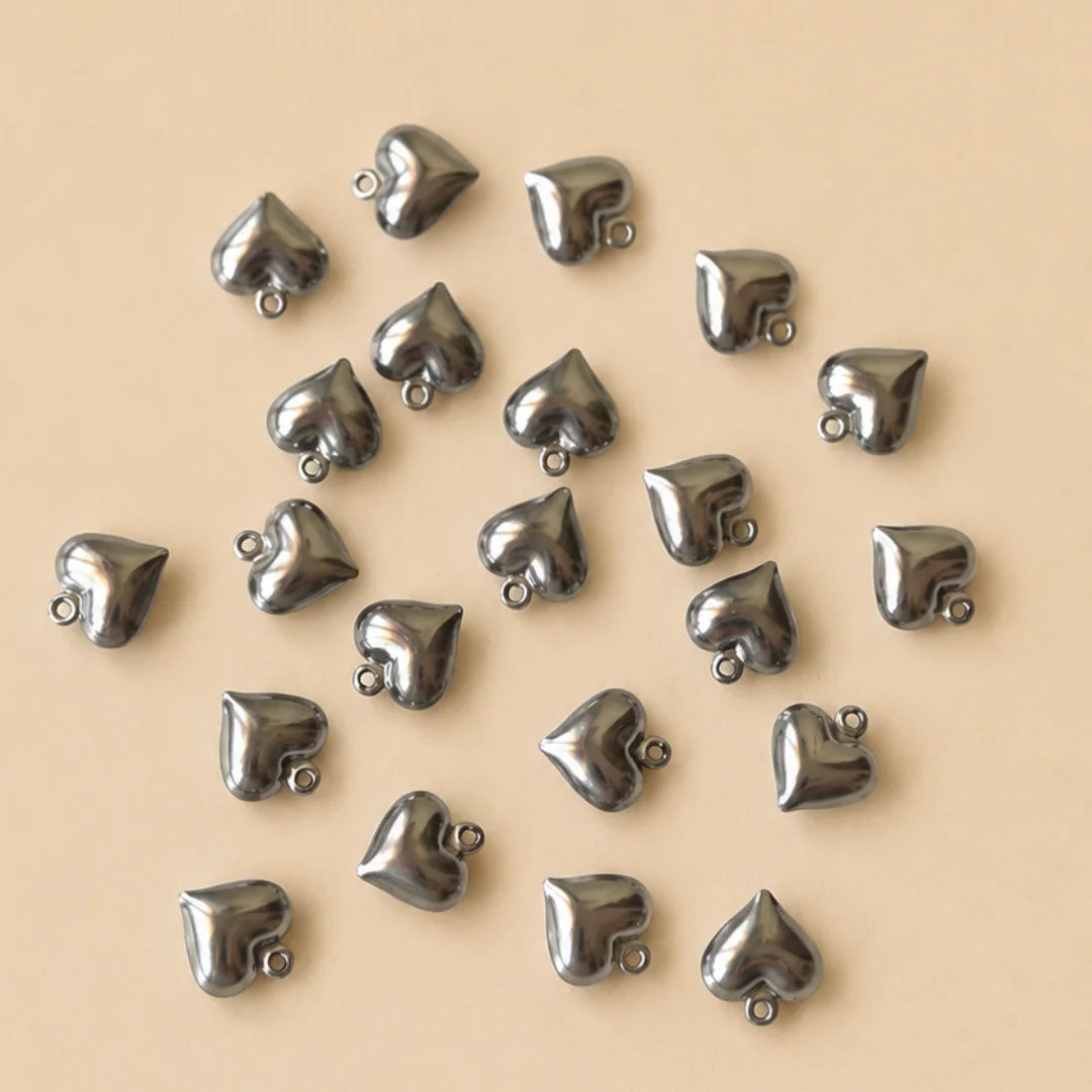 Stainless Steel Puffy Heart Charm